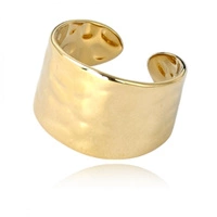 ECARLA pierścionek ze stali chirurgicznej platerowanej złotem regulowany PST948