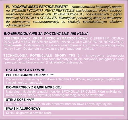 DAX Yoskine Mezo Peptide Expert krem regenerujący na dzień i noc 70+ 50ml