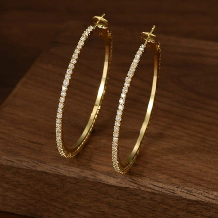 ECARLA kolczyki ze stali szlachetnej platerowanej 14k złotem KOŁA KST3326