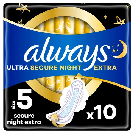 ALWAYS Ultra Secure Night podpaski ze skrzydełkami Light Duo 2x5szt