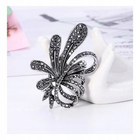 ECARLA broszka kryształowa Kwiat Kokarda BZ108