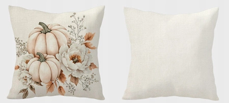 ECARLA Jesień poszewka na poduszkę 45x45 BOHO DYNIE LIŚCIE KWIATY POD240