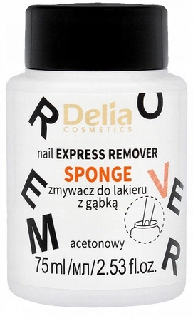 DELIA Vegan zmywacz do paznokci acetonowy, z gąbką Ekstrakt Z Aloesu 75ml