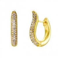 ECARLA kolczyki ze stali szlachetnej platerowanej złotem KST3290