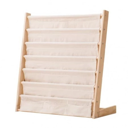 ECARLA regał organizer na książki z kieszonkami 6-poziomowy 79x60cm SZ45