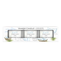 YANKEE CANDLE Signature Mini Zestaw 3 świec w słoiku CLEAN COTTON 3x37g