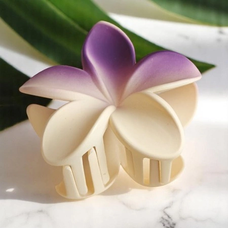 ECARLA spinka-klamra do włosów Kwiat Ombre Mat Krem z Fioletem SP402
