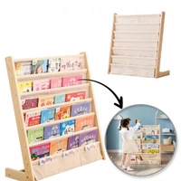 ECARLA regał organizer na książki z kieszonkami 6-poziomowy 79x60cm SZ45