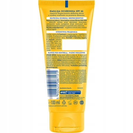 DAX Sun wodoodporna emulsja ochronna nawilżająca SPF50 100ml