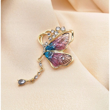 ECARLA broszka MOTYL z cyroniami