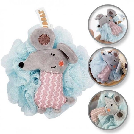 ECARLA myjka gąbka do mycia ciała na mokro 15cm Niebieska GB15N