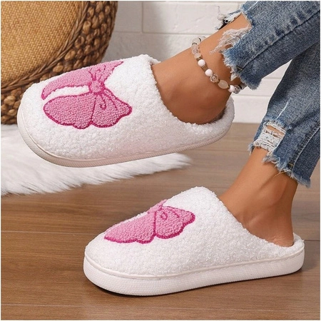 ECARLA kapcie ocieplane, antypoślizgowe z Kokardą, rozmiar 39 PAN03R39