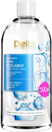DELIA Nawilżający płyn micelarny z Kwasem Hialuronowym 500ml