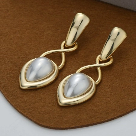 ECARLA kolczyki ze stali szlachetnej platerowanej 14k złotem KST3340