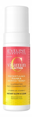 EVELINE Vitamin C 3x Action rozświetlająca pianka do mycia twarzy 150ml