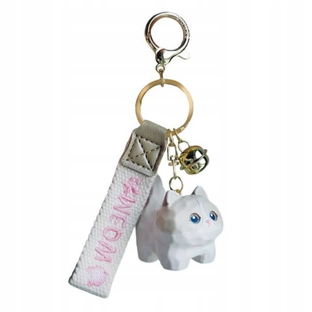 ECARLA brelok do kluczy KOT Biały Kotek BRL279