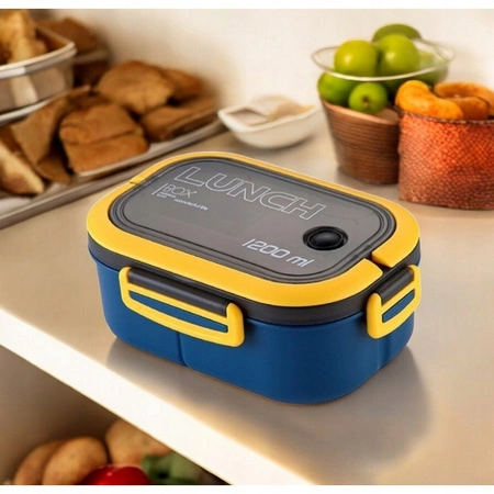 ECARLA Lunch Box śniadaniówka ze sztućcami 21x14,5x8cm Granat PJM44GRAN