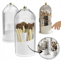 ECARLA organizer na pędzle ryflowany obrotowy 27x12,5cm Biały CB61B