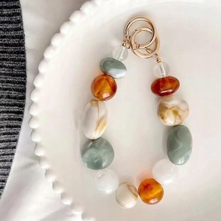 ECARLA brelok do kluczy korale, kamienie BRL375