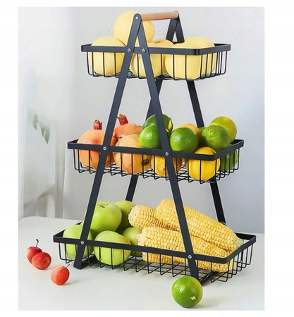 ECARLA regał koszyk na owoce i warzywa trzypoziomowy 34x17,5x47cm SZ44CZ