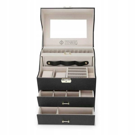 ECARLA szkatułka pudełko kuferek elegancki czarny PD49CZ 1szt