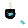 ECARLA brelok do kluczy KOT wibrujący łapiący rybę Czarny BRL384CZ