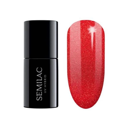 SEMILAC Lakier hybrydowy 346 Chic Red Glitter 7ml 