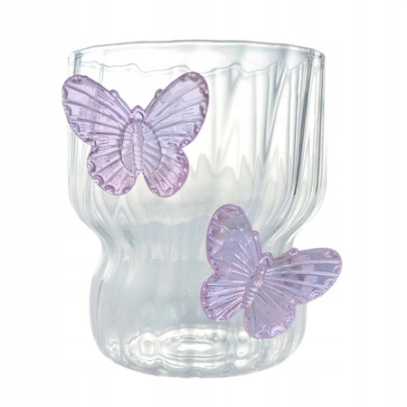ECARLA szklanka z falowanymi ściankami MOTYL Fiolet 260ml SZK162