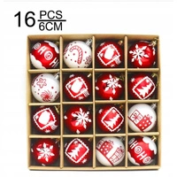 ECARLA komplet bombek bożonarodzeniowych Czerwone Białe BSN35 16szt