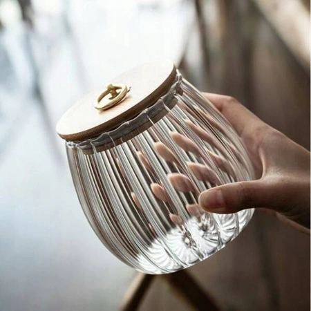 ECARLA pojemnik z ryflowanymi ściankami, cukiernica 700ml Owalna SZK71