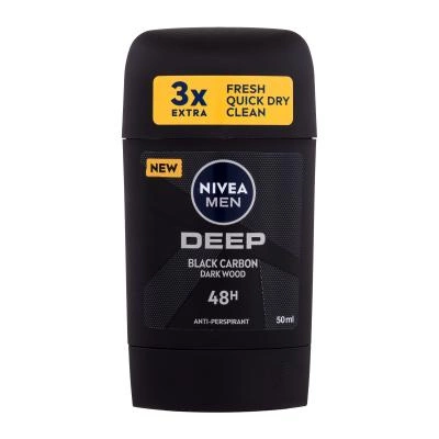 NIVEA Men dezodorant antyperspirant w sztyfcie 72h Deep Black Carbon 50ml