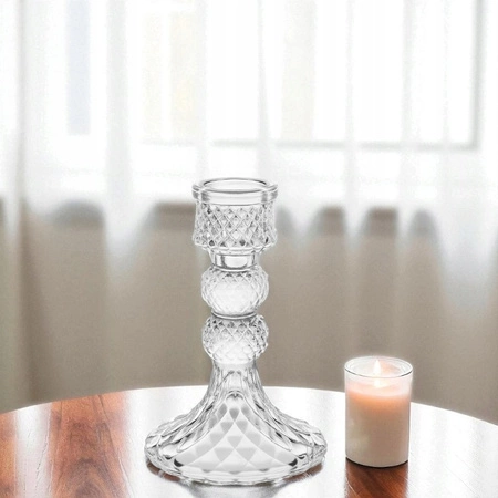 ECARLA świecznik dekoracyjny szklany Glamour 13cm SW14