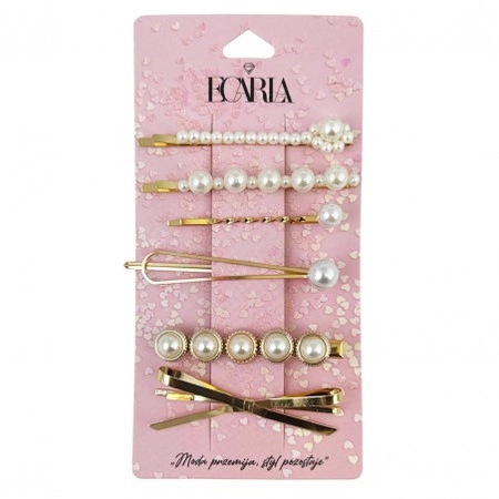 ECARLA zestaw eleganckich wsuwek do włosów Złote SP206 6szt