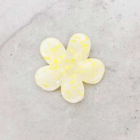 ECARLA spinka-klamra do włosów Kwiatek transparentny Blady Żółty SP275