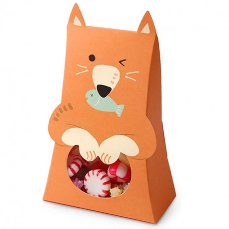 ECARLA pudełko prezentowe ozdobne w kształcie liska 10x5x16,5cm OPO42POM