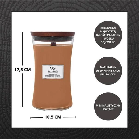 WOODWICK PlusWick duża świeca w słoiku SANTAL MYRRH 609,5g