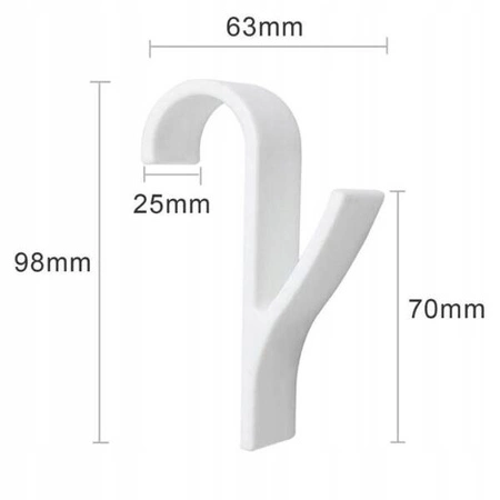 ECARLA haczyk na grzejnik Biały U16B 2szt