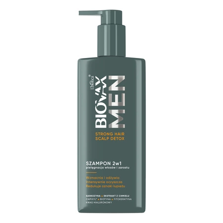 BIOVAX Men szampon 2w1 detox do włosów i brody 200ml