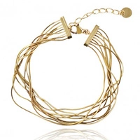 ECARLA bransoletka na rękę ze stali chirurgicznej pozłacanej ŹYŁKI BST1544