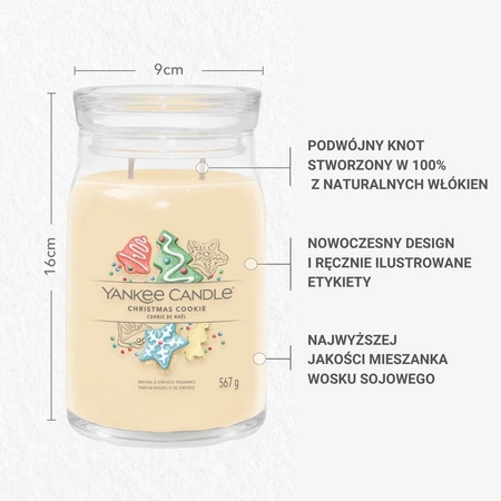 YANKEE CANDLE Signature Duża świeca w słoiku CHRISTMAS COOKIE 567g