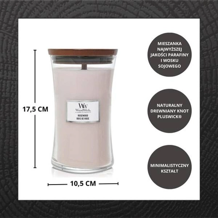WOODWICK PlusWick duża świeca w słoiku ROSEWOOD 609,5g