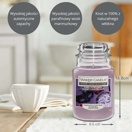 YANKEE CANDLE Home Inspiration Duża świeca w słoiku FLORAL ENCHANTMENT 538g