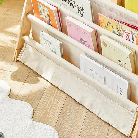 ECARLA regał organizer na książki z kieszonkami 6-poziomowy 79x60cm SZ45