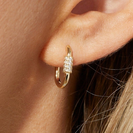 ECARLA kolczyki ze stali szlachetnej platerowanej złotem KST3193