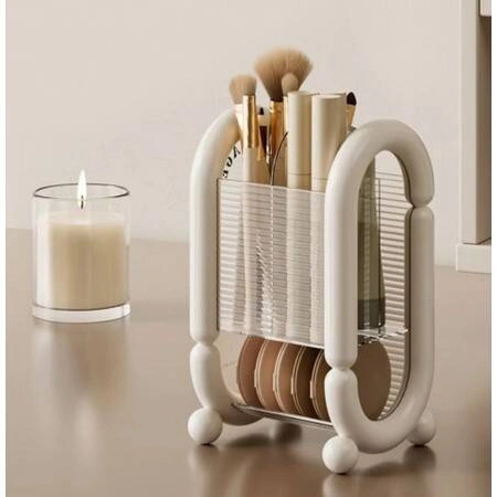 ECARLA organizer na pędzle i kosmetyki 20x12x10cm Kremowy CB59