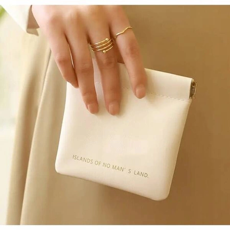 ECARLA organizer na wkładki higieniczne z ekoskóry Kremowy ORM34K