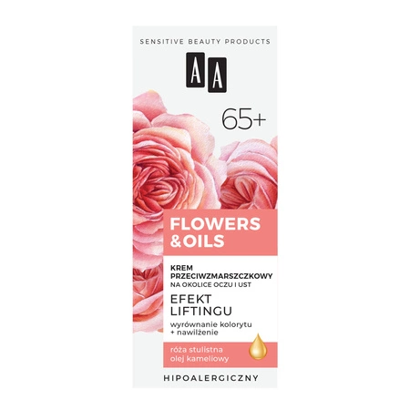 AA Flowers & Oils krem pod oczy przeciwzmarszczkowy liftingujący 65+ 15ml