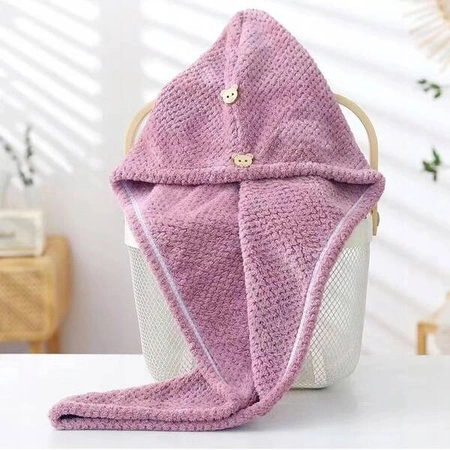 ECARLA ręcznik kapturek na włosy Różżowy 65x25 REC52WZ3