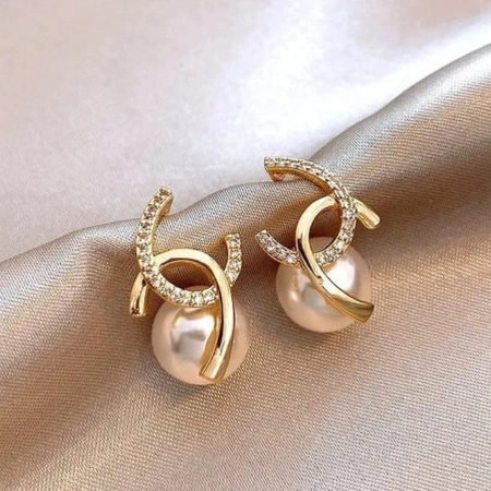 ECARLA kolczyki ze stali szlachetnej platerowanej 14k złotem KST3515