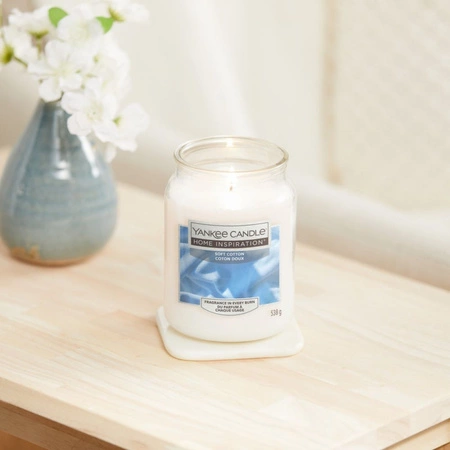YANKEE CANDLE Home Inspiration Duża świeca w słoiku SOFT COTTON 538g